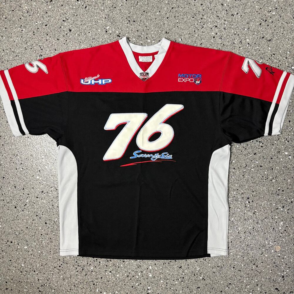 Vintage Y2k Athletic Works #76 Baggy Racing T-shirt